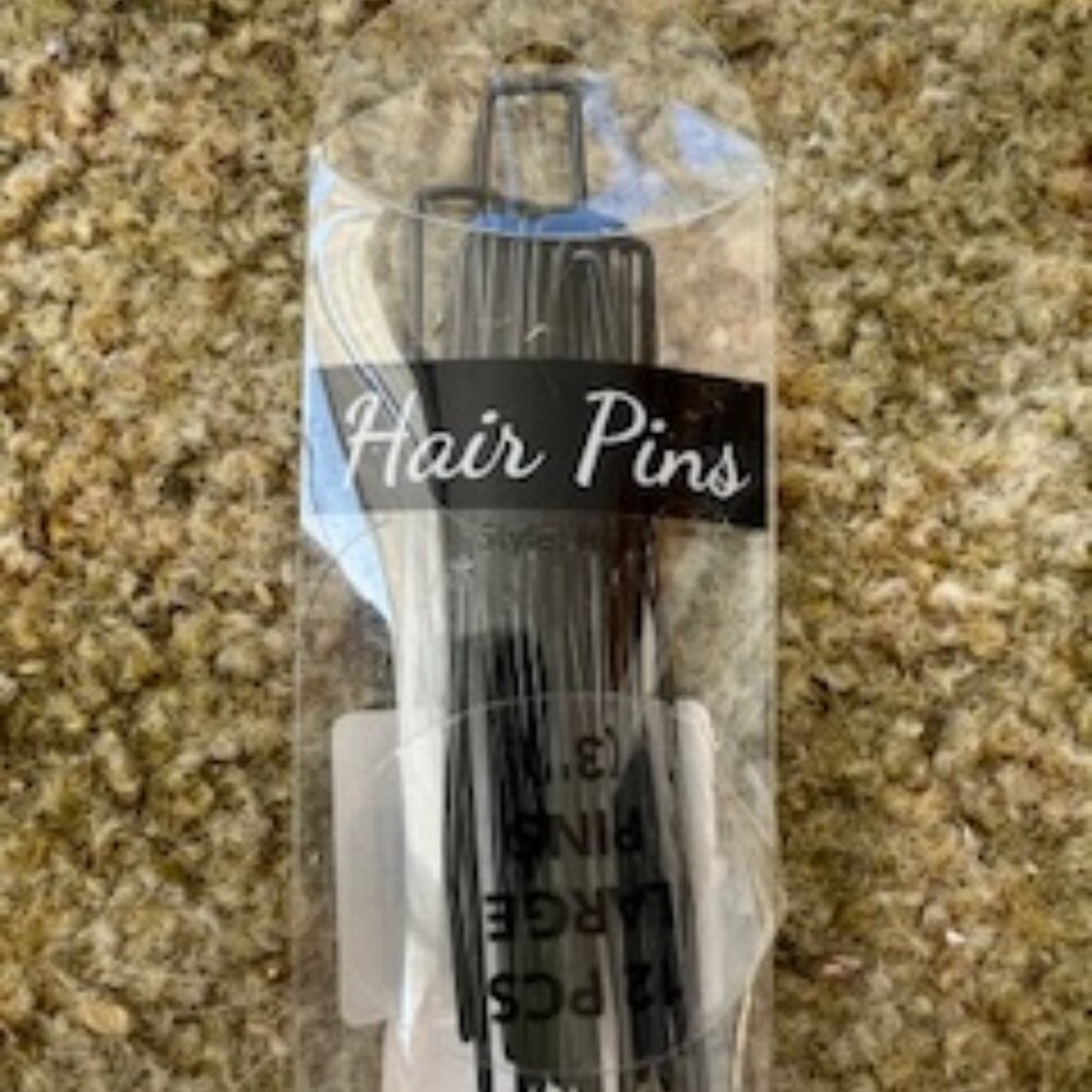12 piece - 3" Hair Pins - Black